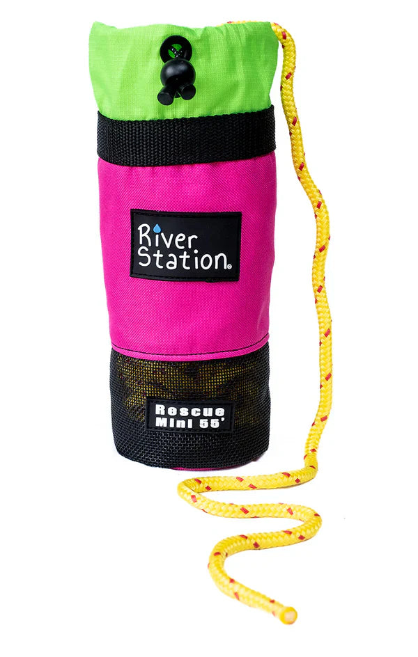 River Station Kayak/Packraft Throw Bag - 55ft Hot Pink/Lime